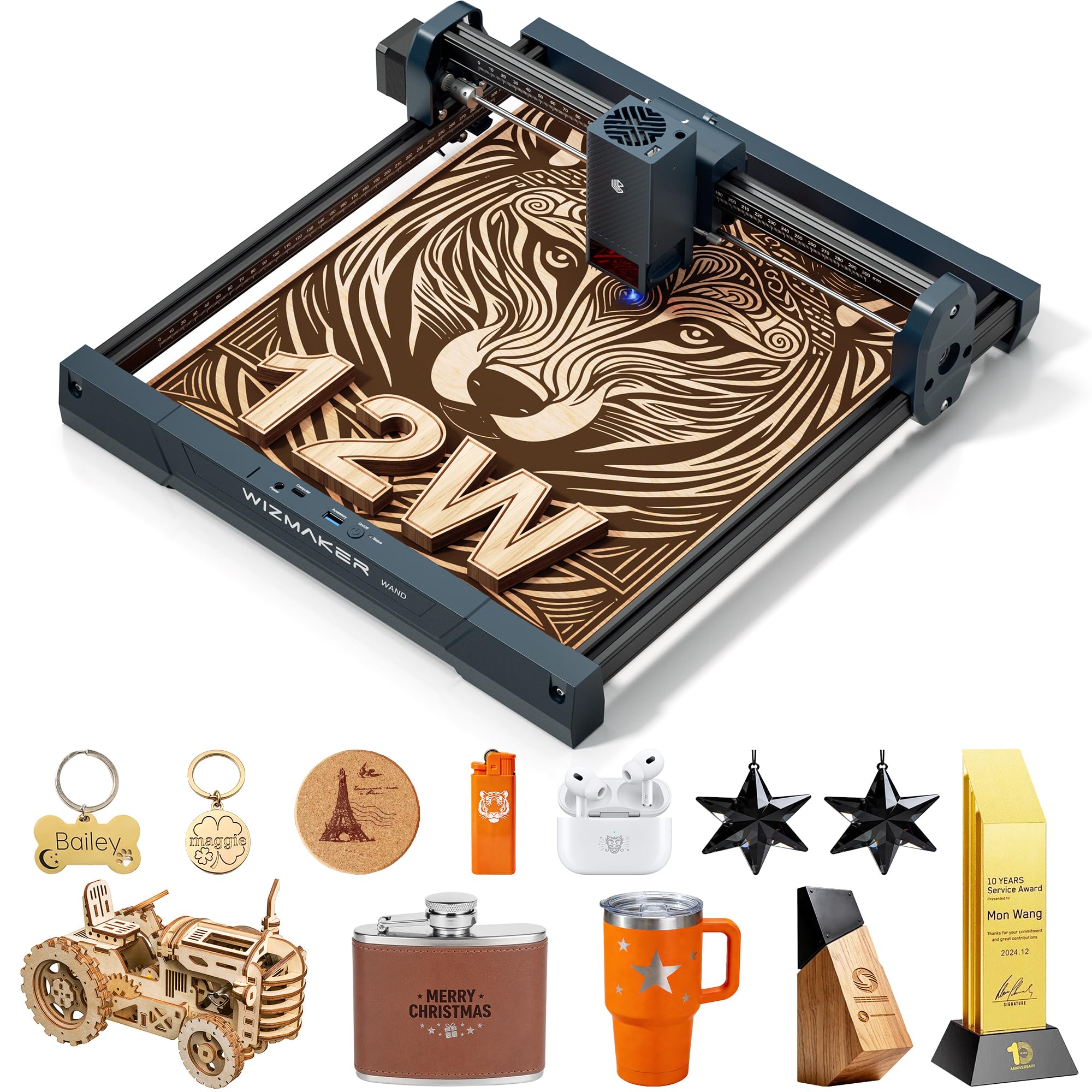 Amazon.com: WIZMAKER Laser Engraver 12000mW, Compact Desktop